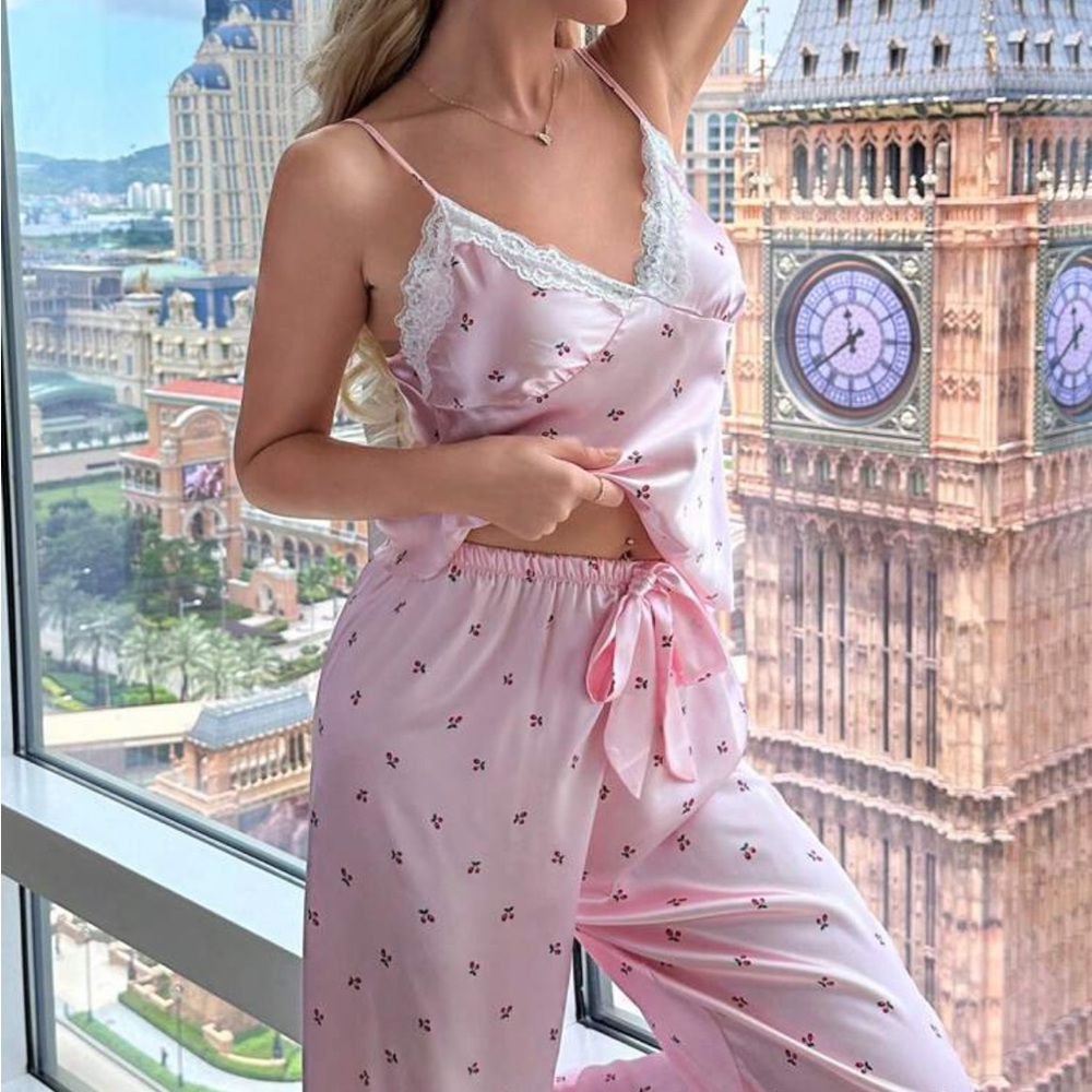 Satin Top & Pant Pj Set 💤 - Picture 6 of 6